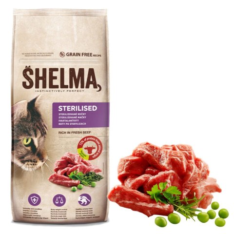 SHELMA karma sucha dla kotów sterylizowanych. Z wołowiną 8kg