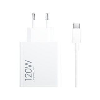 Ładowarka sieciowa Xiaomi 120W HyperCharge Combo (Type-A) EU Wall Charger, USB Type-A port, USB Type-C cable included (1 m), Whi