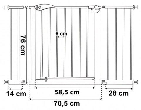 Barierka zabezpieczająca NILA 75-127,5 cm
