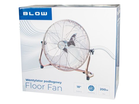 BLOW WENTYLATOR PODŁOGOWY 18"/45CM 200W CYRKULATOR MIEDZIANY ZŁOTY