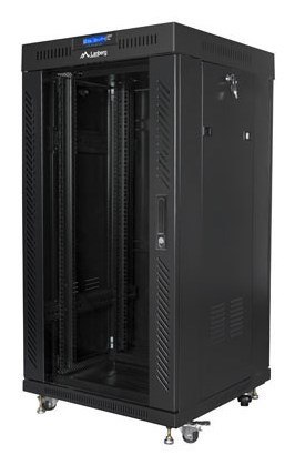 LANBERG SZAFA STOJĄCA RACK 19" 22U 600X600 CZARNA DRZWI SZKLANE LCD (FLAT PACK) V2