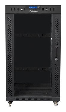 LANBERG SZAFA STOJĄCA RACK 19" 22U 600X600 CZARNA DRZWI SZKLANE LCD (FLAT PACK) V2