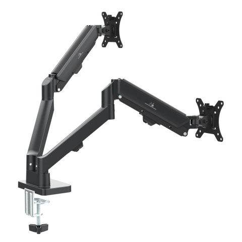 MACLEAN UCHWYT NA 2 MONITORY, SPRĘŻYNA GAZOWA, 17"-32", 2-10KG, CZARNY MC-134