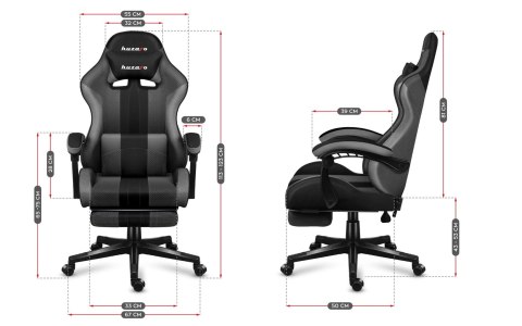 Fotel gamingowy Huzaro Force 4.7 Grey Mesh (WYPRZEDAŻ)