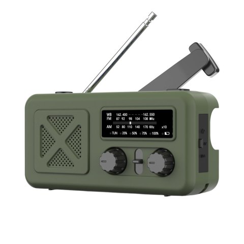 Radio solarne, przenośne radio awaryjne SOS, powerbank 2000mAh, latarka, dynamo, Kruger&Matz
