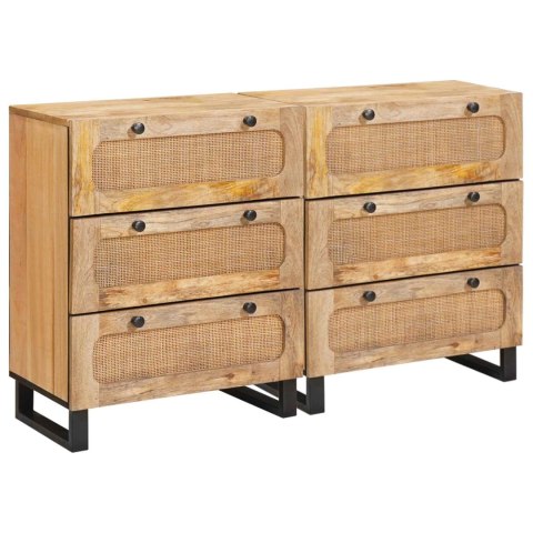 Bufet 2 pcs Brązowy 60 x 33 x 75 cm Drewno z mango