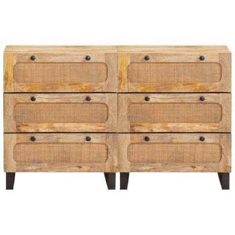 Bufet 2 pcs Brązowy 60 x 33 x 75 cm Drewno z mango