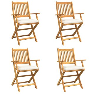Krzesło składane z poduszką 4 pcs Biały 49 x 57.5 x 92cm
