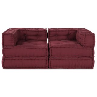 Modularna jednostka sofy 2 pcs Bordowy 140 x 70 x 56 cm tkanina