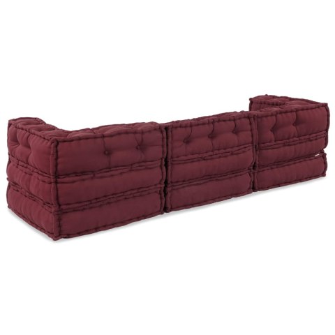 Modularna jednostka sofy 3 pcs Bordowy tkanina