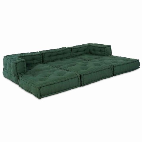 Modularna jednostka sofy 3 pcs zielony tkanina