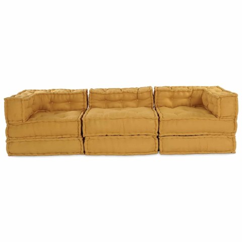 Modularna jednostka sofy 3 pcs żółty tkanina