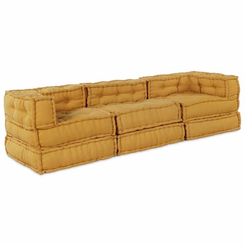Modularna jednostka sofy 3 pcs żółty tkanina