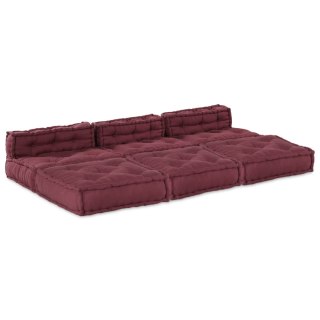 Modularna jednostka sofy 4 pcs Bordowy tkanina