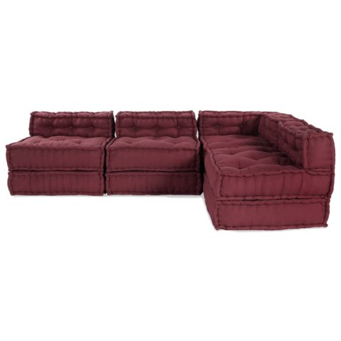 Modularna jednostka sofy 4 pcs Bordowy tkanina