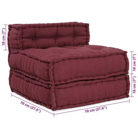 Modularna jednostka sofy 4 pcs Bordowy tkanina