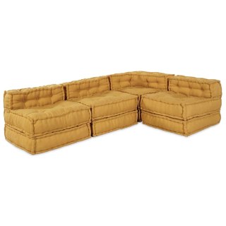 Modularna jednostka sofy 4 pcs żółty tkanina