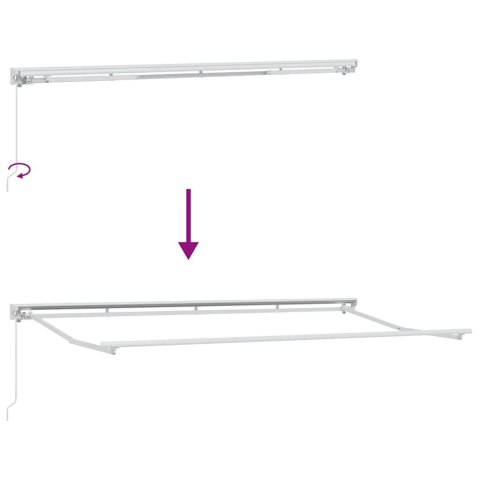Rama markizy Żółty i Biały 350 x 200 cm Poliester z powłoką PU