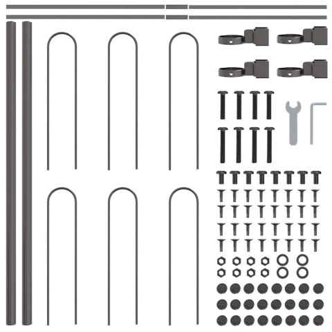 Ogrodzenie Ogrodowe 5 pcs Szary 8,5 x 0,6 m