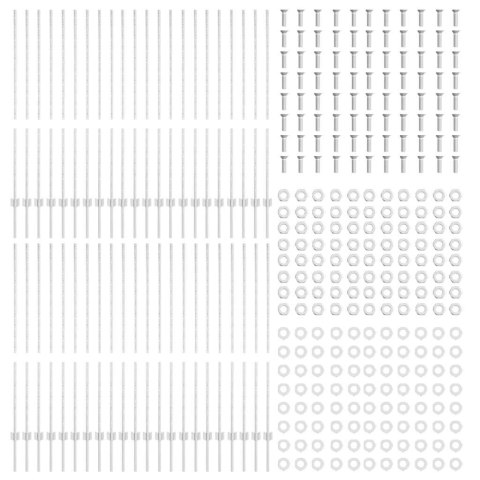 Wbudowany słupek ogrodzeniowy 44 pcs srebrny 180 cm