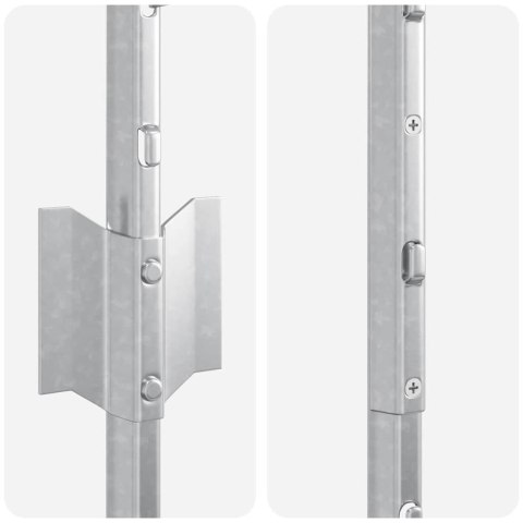 Wbudowany słupek ogrodzeniowy 44 pcs srebrny 180 cm