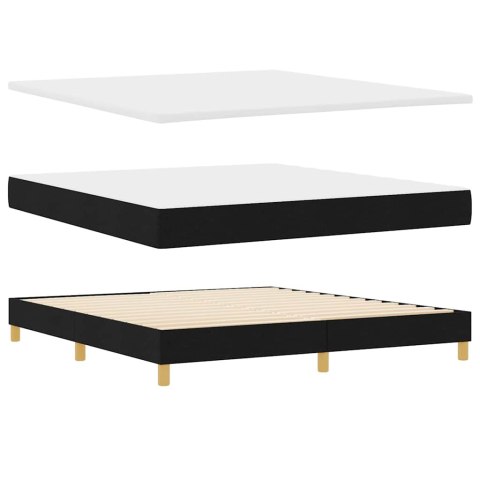 Łóżko z sprężyną LED z paskami LED Czarny 180 x 200 cm tkanina