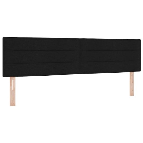 Łóżko z sprężyną LED z paskami LED Czarny 180 x 200 cm tkanina