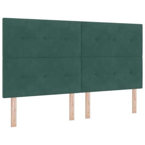 Łóżko sprężynowe Ciemnozielony 200 x 180 cm Aksamit