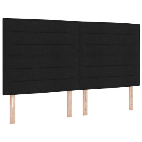 Łóżko sprężynowe Z zagłówkiem Czarny 180 x 200 cm tkanina