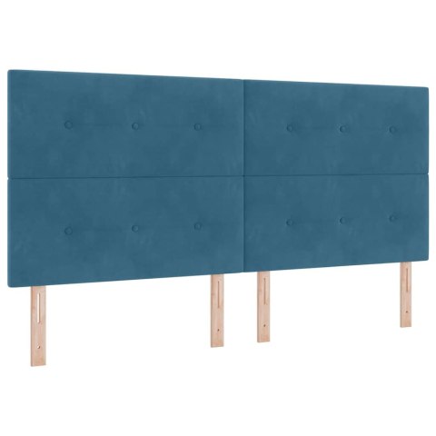 Łóżko sprężynowe z materacem granatowy 200 x 200 cm Aksamit