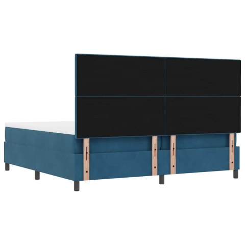 Łóżko sprężynowe z materacem granatowy 200 x 200 cm Aksamit