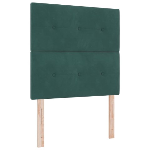 Łóżko sprężynowe z poduszką Ciemnozielony 200 x 80 cm Aksamit