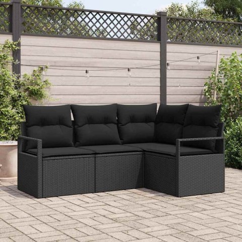 Zestaw Sof 4 pcs Czarny polirattan