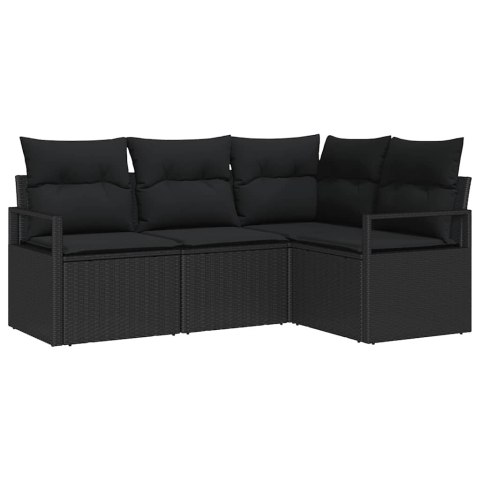 Zestaw Sof 4 pcs Czarny polirattan