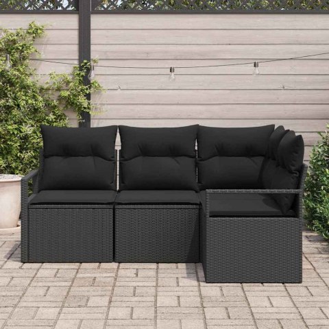 Zestaw Sof 4 pcs Czarny polirattan
