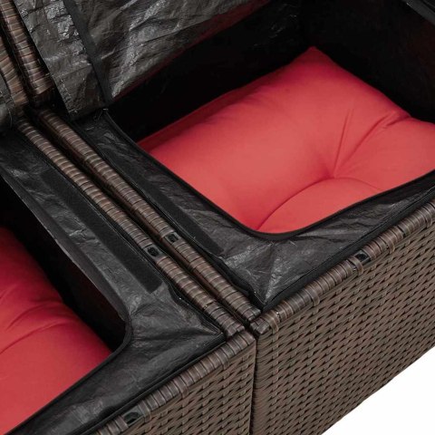 Zestaw Sof na Ogród z poduszką 8 pcs Brązowy Rattan poli