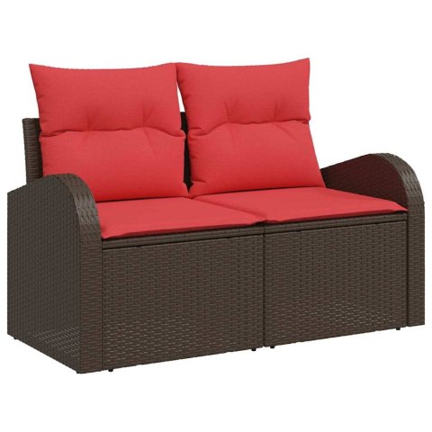 Zestaw Sof na Ogród z poduszką 9 pcs Brązowy Rattan poli