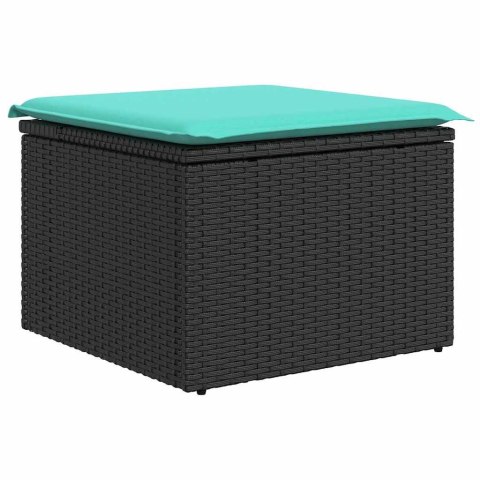 Zestaw do jadalni w ogrodzie 7 pcs Czarny i Turkusowy