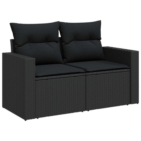 Zestaw Sof na Ogród 11 pcs Czarny polirattan