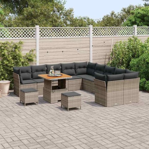 Zestaw Sof na Ogród 13 pcs Szary polirattan