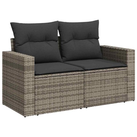 Zestaw Sof na Ogród 8 pcs Szary polirattan